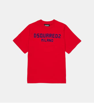 T-shirt avec logo imprimé sur la poitrine - Dsquared2 - Rouge