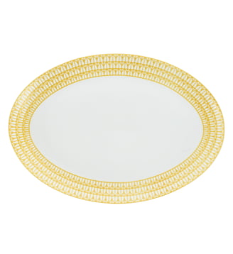 Plat Ovale en Porcelaine - MALMAISON RIVIERA - Christofle - Blanc