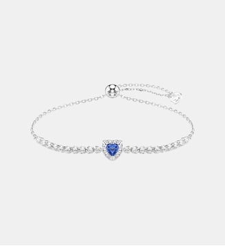 Bracelet One, Cœur, Métal rhodié - Swarovski - Blue et rhodium plated