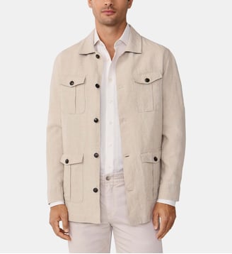 Surchemise Veste De Terrain En Lin - Hackett London - Beige clair
