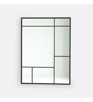 Miroir métal style industriel 120x90 cm - La Redoute Interieurs - Noir