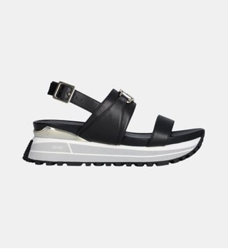 Sandales à plateforme en cuir - Liu Jo - Noir