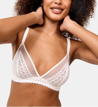 Soutien-gorge triangle sans armatures Rétro Chic lys - Maison Lejaby - Blanc
