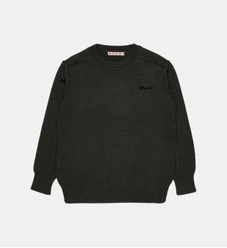 Pull ras du cou avec logo - Marni - Gris foncé