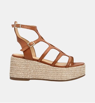 Sandale tina - cuir lisse - Colisée Paris - Camel