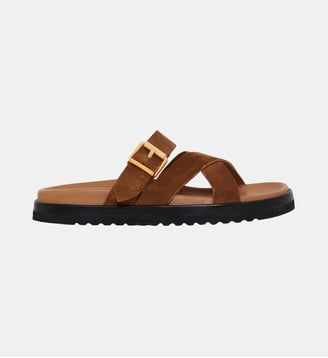Sandales en cuir velours à semelle crantée - JEAN - Gerard Darel - Camel