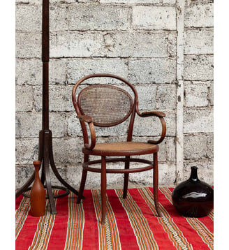 Fauteuil en cannage Ernest N°1501- Produit chiné - Debongout - Marron