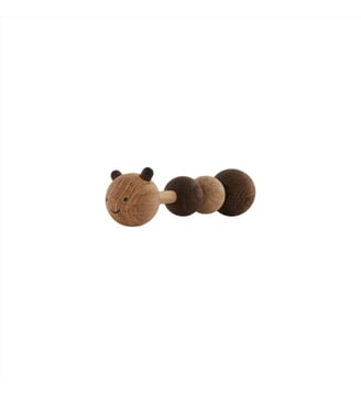 Hochet en bois à thème animalier - OYOY - Brun