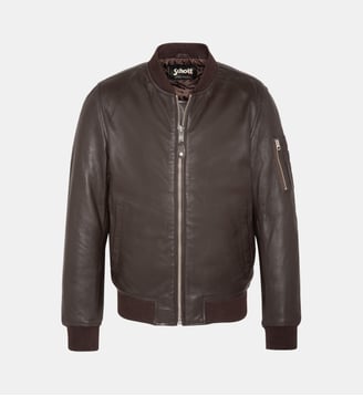 Bomber MA-1 noir, cuir d'agneau Schott