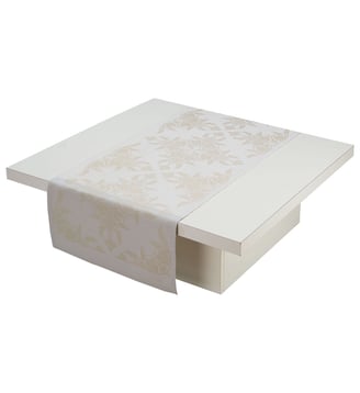 Chemin de table Syracuse - Le Jacquard Francais - Blanc