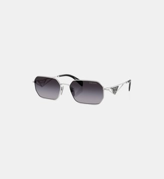 Lunettes de soleil Irrégulier PR A51S - Prada - Argent