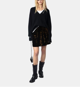 Jupe Jerry Velours - Zadig&Voltaire - Marron cognac