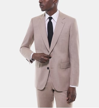 Veste de costume ajustée en flanelle - Fursac - Beige