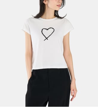 t-shirt en coton cœur Sarajevo - Agnès b. - Blanc