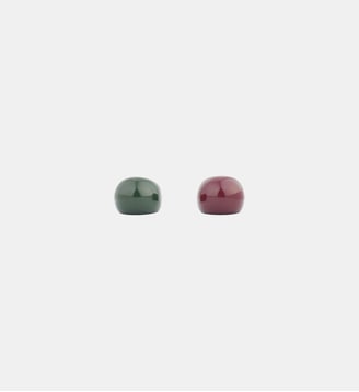 Set de 2 bagues en résine vert et bordeaux - Balaboosté - Vert
