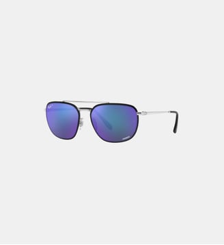 Lunettes de soleil Carré RB3708 RB3708 Polarized+ Lenses - Ray Ban - Noir sur argent