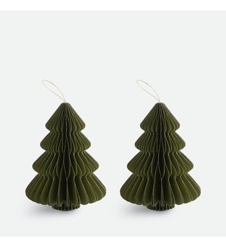 Lot de 2 sapins pliables, hauteur 20 cm - La Redoute Interieurs - Vert