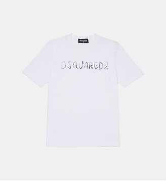 T-shirt col ras-du-cou avec logo - Dsquared2 - Blanc