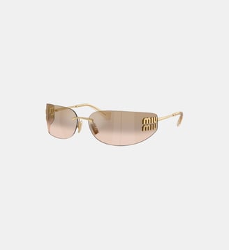 Lunettes de soleil Rectangulaire MU A51S - Miu Miu - Or