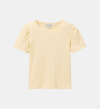 T-shirt à côtes  - Coton biologique - Cyrillus - Jaune