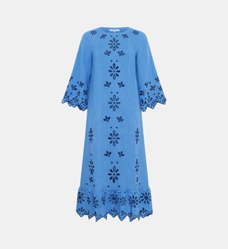 Robe en lin à broderies ajourées - ANTONIA - Gerard Darel - Nuage