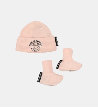Ensemble bonnet et chaussons - Karl Lagerfeld Kids - Pale blush