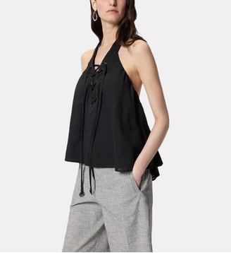 Haut léger avec lacets et détails western - Pinko - Limousine noire