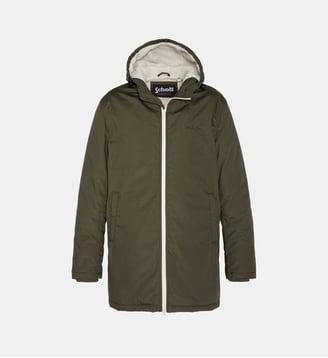 Parka droite à capuche - Schott - Kaki