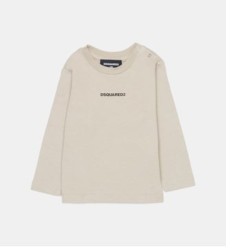 T-shirt à manches longues avec logo - Dsquared2 - Gris moyen