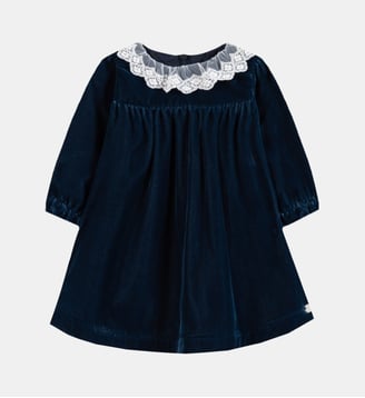 Robe -  velours col dentelle - Tartine Et Chocolat - Marine