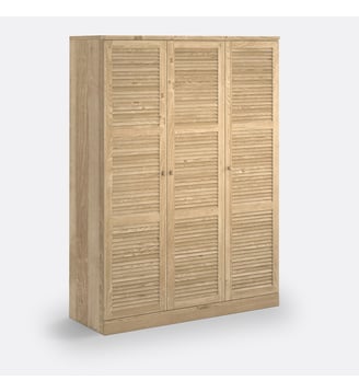 Armoire 3 portes, Mayor - So'Home - Bois clair brut