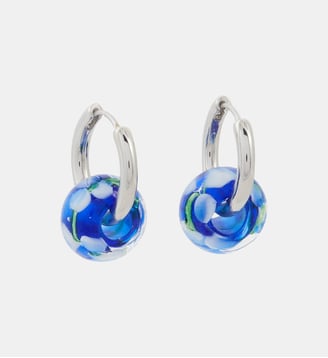 Petites créoles perle en verre - Balaboosté - Bleu
