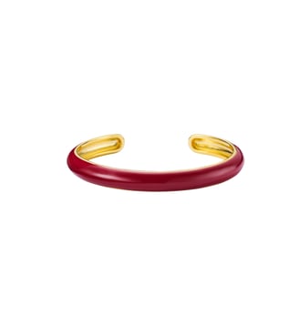 Bracelet jonc Bombé Doré 24-BBO-BAO24-PAR - Bangle Up - Doré et bordeaux