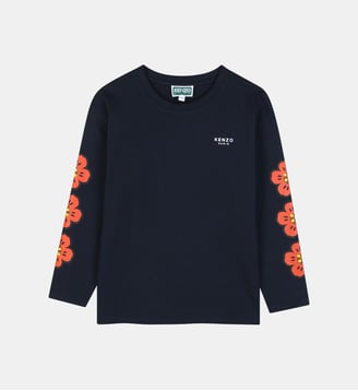 Tee-shirt manches longues - Kenzo Kids - Bleu mistral