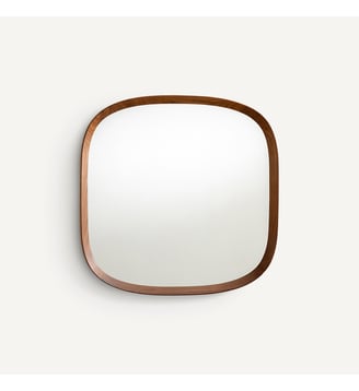 Miroir organique noyer massif, H60cm AM.PM