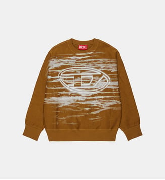 Sweat-shirt col rond avec logo imprimé - Diesel Kids - Sable