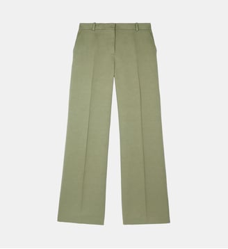 Pantalon large en lin et coton - The Kooples - Kaki