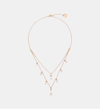 Collier double à charms strassés - Maje - Doré