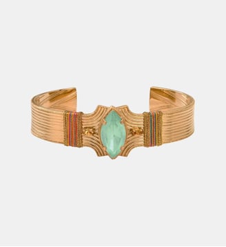 Bracelet jonc  métallisé  - Soleil - Satellite - Bleu turquoise