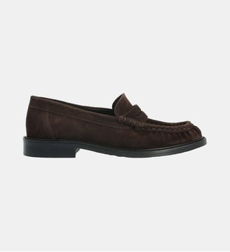 Mocassin vicky - cuir velours - Colisée Paris - Marron