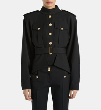 Veste à basques en laine - Balmain - Noir