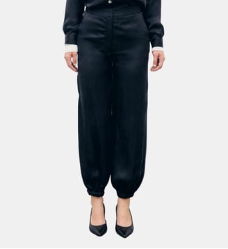 Pantalon élastiqué satiné - RIMYA - Gerard Darel - Noir