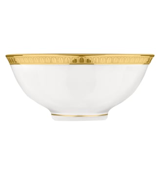 Bol à soupe en porcelaine finition platine - MALMAISON - Christofle - Blanc