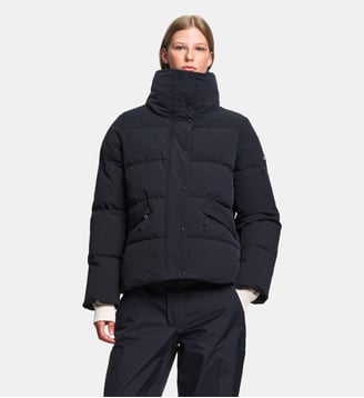 Doudoune courte coupe-vent à capuche escamotable REPREVE - Aigle - Noir
