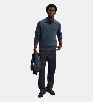 Polo emmanchures raglan - Bompard - Bleu granit