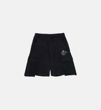 Short cargo en polaire avec Maple Leaf - Dsquared2 - Noir