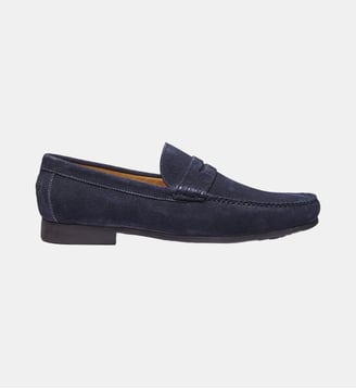 Mocassin boston - cuir velours - Fairmount - Bleu marine