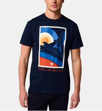 T-Shirt Tour Eiffel - Roland-Garros - Bleu marine