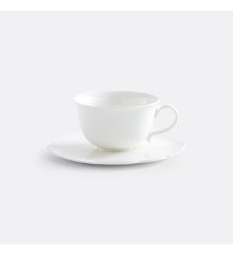 Lot de 4 tasses à thé et sous-tasses - La Redoute Interieurs - Blanc