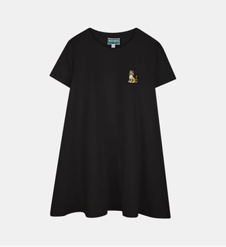 Robe évasée badge brodé - Kenzo Kids - Slate